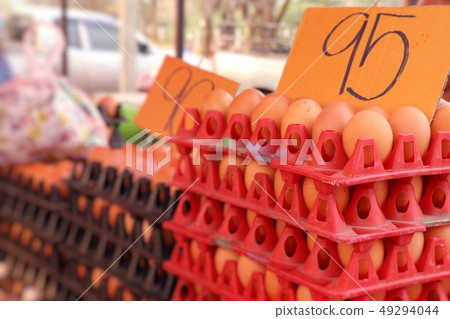 Hen egg in the market 49294044