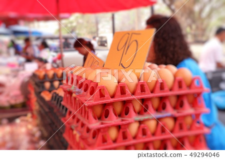 Hen egg in the market 49294046