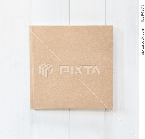 Blank book mock up square-size recycle brown paper 49294579