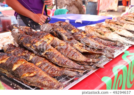 grilled fish at street food grilled fish at street food 49294637