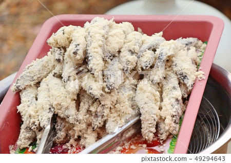 Fried fish at street food 49294643