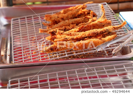 Fried fish at street food 49294644