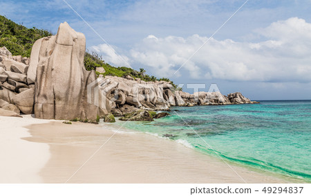 Anse Marron beach on La Digue Seychelles 49294837