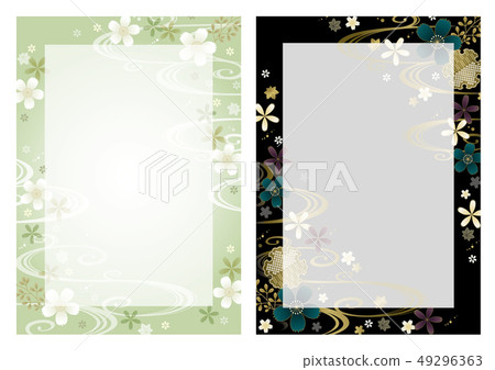 Two chic frames with Japanese patterns 49296363