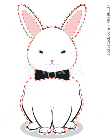 White Bunny with Bow 49296537