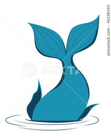 Stylized whale tail silhouette Stylized whale tail silhouette 49296565