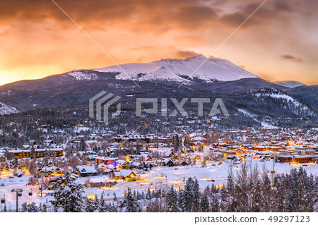Breckenridge, Colorado, USA Town Skyline in Winter Breckenridge, Colorado, USA Town Skyline in Winter 49297123