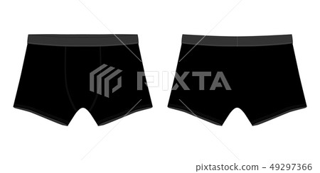 Technical sketch black boxer shorts man underwear. 49297366