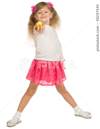 Little funny girl isolated 49297445