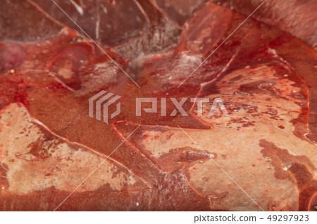 Frozen fresh beef liver in blocks, texture of Frozen fresh beef liver in blocks, texture of 49297923