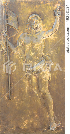 Figure of Jesus Christ in bronze bas-relief 49298154