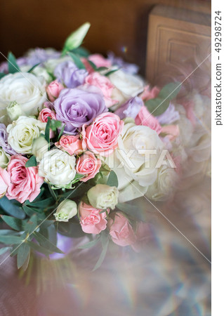 Very beautiful fresh wedding bouquet of flowers. Very beautiful fresh wedding bouquet of flowers. 49298724
