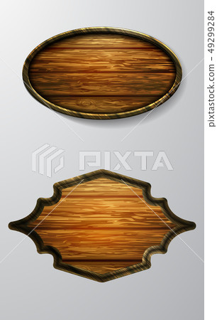 Vector realistic illustration of wooden signboard 49299284