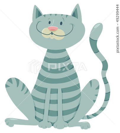 happy tabby cat cartoon animal character happy tabby cat cartoon animal character 49299444