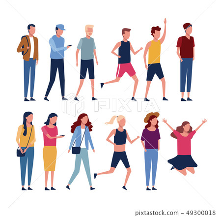 Set of people cartoons - Stock Illustration [49300018] - PIXTA