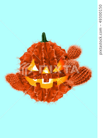 Halloween party. Modern design. Contemporary art collage. Halloween party. Modern design. Contemporary art collage. 49300150