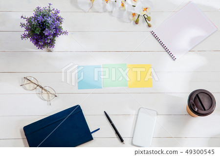 Message at colorful note papers on a desk background. Message at colorful note papers on a desk background. 49300545