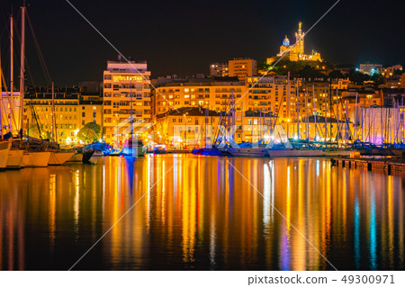 Marseille, France at night. The famous european 49300971