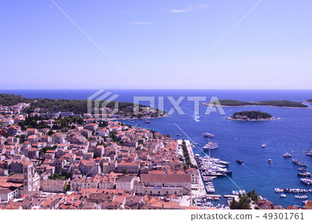 Panorama of Hvar island in Croatia 49301761