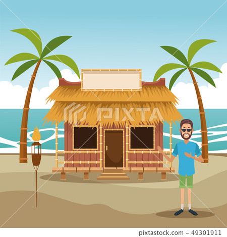 Kiosk at beach 49301911