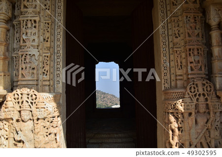 Kubalgar Castle of Udaipur World Heritage Site in Rajasthan India Beautiful sculptures of the ruins Kubalgar Castle of Udaipur World Heritage Site in Rajasthan India Beautiful sculptures of the ruins 49302595