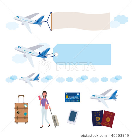 飛機旅行圖像例證集合 49303549