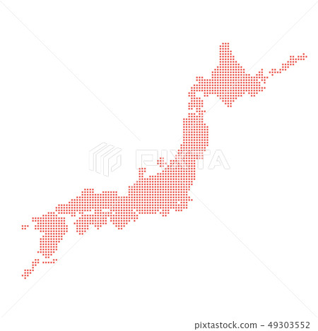 日本地圖日本例證傳染媒介紅色 49303552