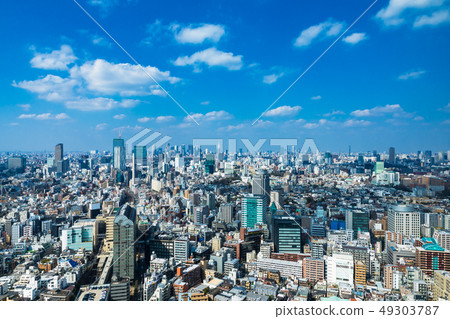 (Tokyo-city view) Scenery from Ebisu to Shinjuku area seen from the viewing lounge 3 49303787