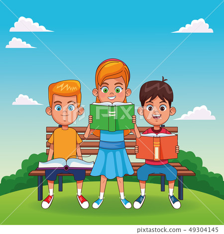 Kids with books cartoons Kids with books cartoons 49304145