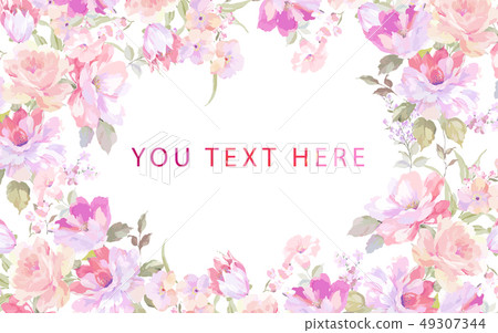 Elegant rose peony flower illustration 49307344
