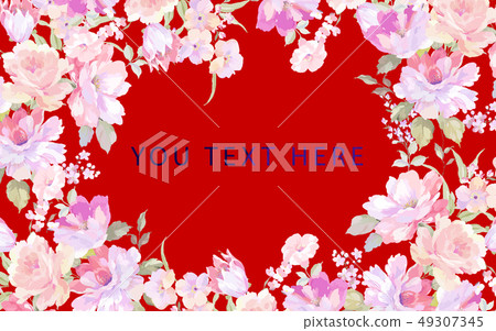 Elegant rose peony flower illustration 49307345