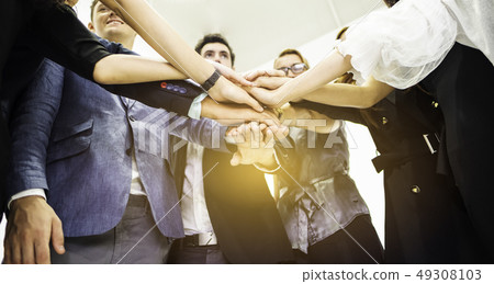 Team work concept with group of businessman and Team work concept with group of businessman and 49308103