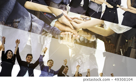 Team work concept with group of businessman and Team work concept with group of businessman and 49308104