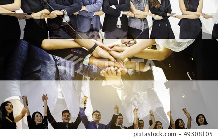 Team work concept with group of businessman and Team work concept with group of businessman and 49308105