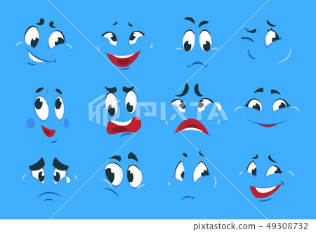 Funny cartoon expressions. Evil angry faces... - Stock Illustration  [49308732] - PIXTA