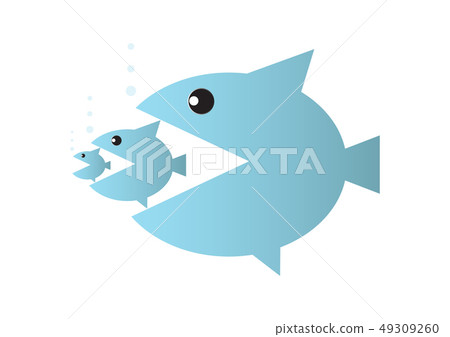 Big fish eats small fish 49309260