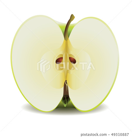 Half green apple Half green apple 49310887
