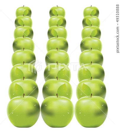 Green apples in row 49310888