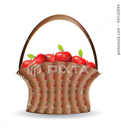 Basket of red apples Basket of red apples 49310894