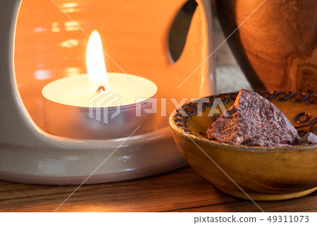 Croton lechleri (sangre de drago) resin on a table 49311073