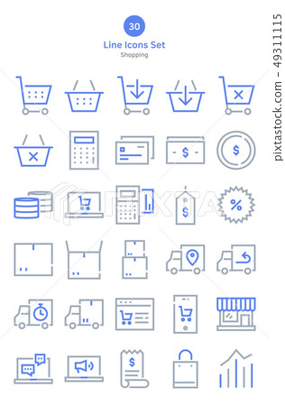 30 Line Icon Set - Shopping 49311115