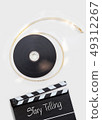 Story telling text title on movie clapper board an 49312267