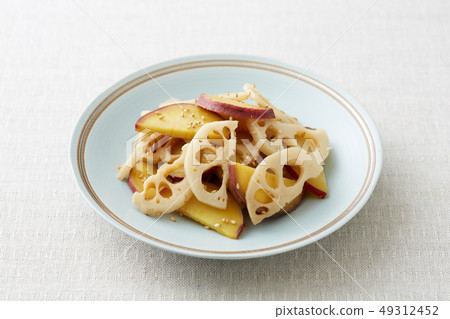 Saute of lotus root and sweet potato Saute of lotus root and sweet potato 49312452