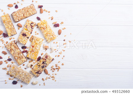 Healthy homemade snacks breakfast . Granola bars 49312660