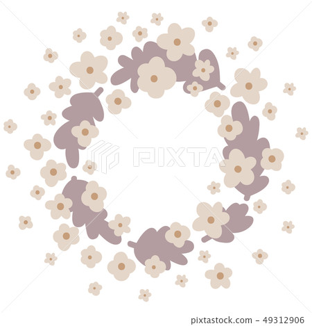Round beige spring floral borders vector wreath 49312906