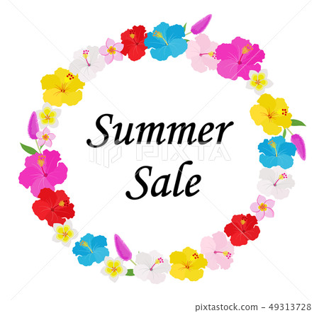 Tropical wreaths decoration frame - Stock Illustration [49313728] - PIXTA