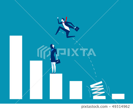 Growth for business. People and jumping. Concept 49314962