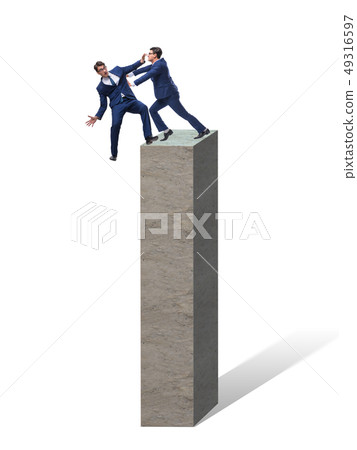 Business competition concept with two businessmen Business competition concept with two businessmen 49316597