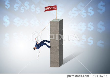 Businessman climbing to the top success 49316763