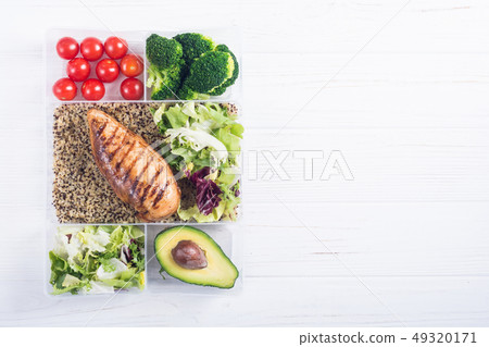 Food plastic container with lunch Food plastic container with lunch 49320171